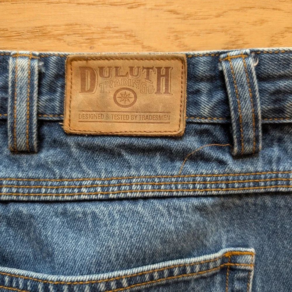 Duluth Trading Co. Denim Ballroom Jeans Relaxed Fit Carpenter‎ Style 46x32